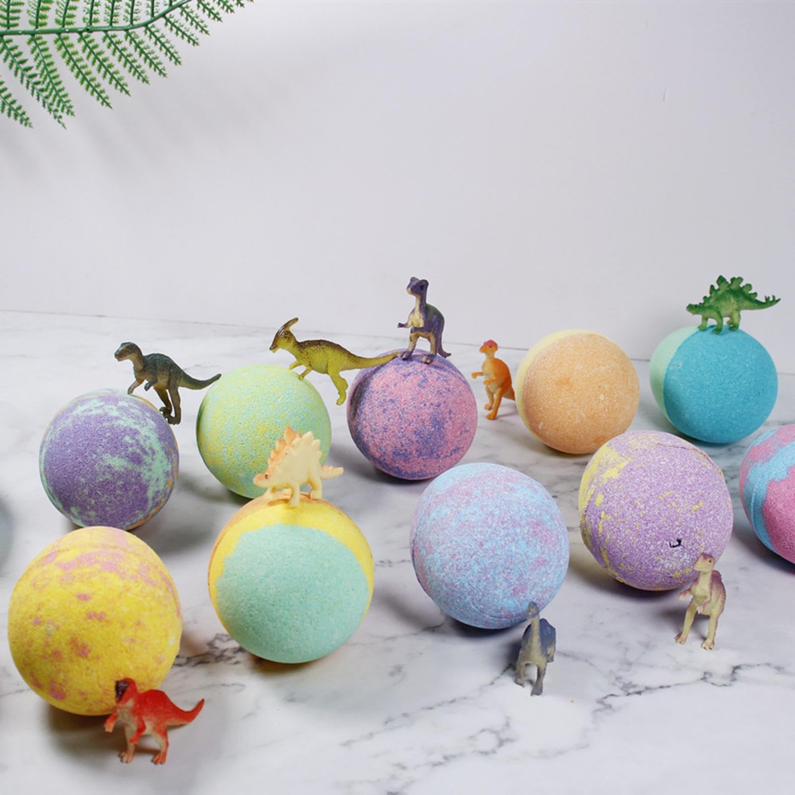 Bombe Da Bagno Effervescenti Per Bambini 12 Pezzi Profumati per Vasca | Set Di Palline Frizzanti Dinosauro Con Giocattoli All'Interno Per Vasca Da Bagno Domestica Spa Hotel Vacanza Festa Asilo