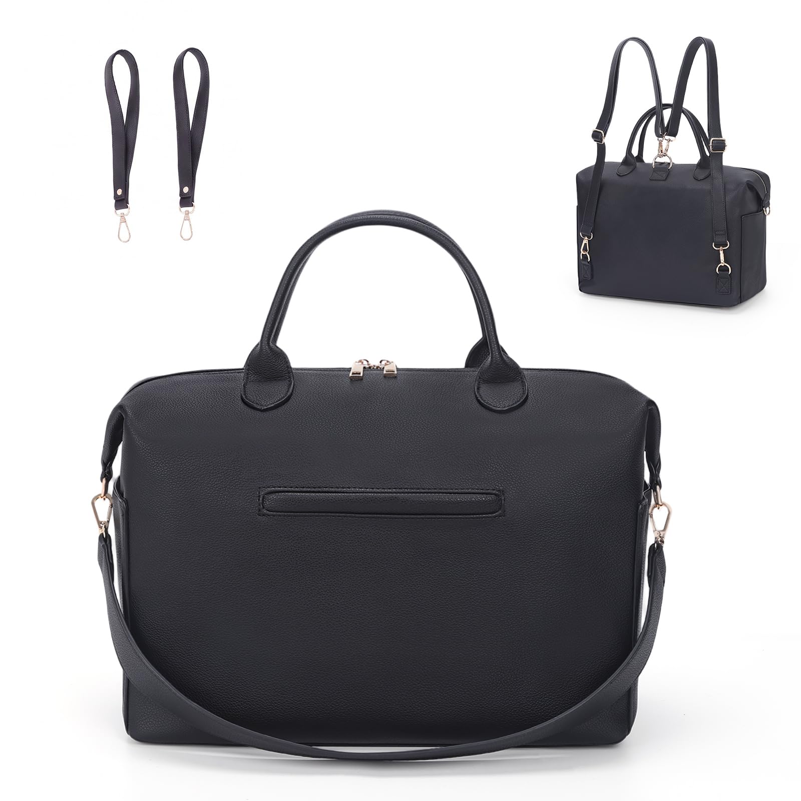 HiTotes Diaper Bag Tote Convertible Medium Leather Diaper Tote Backpack