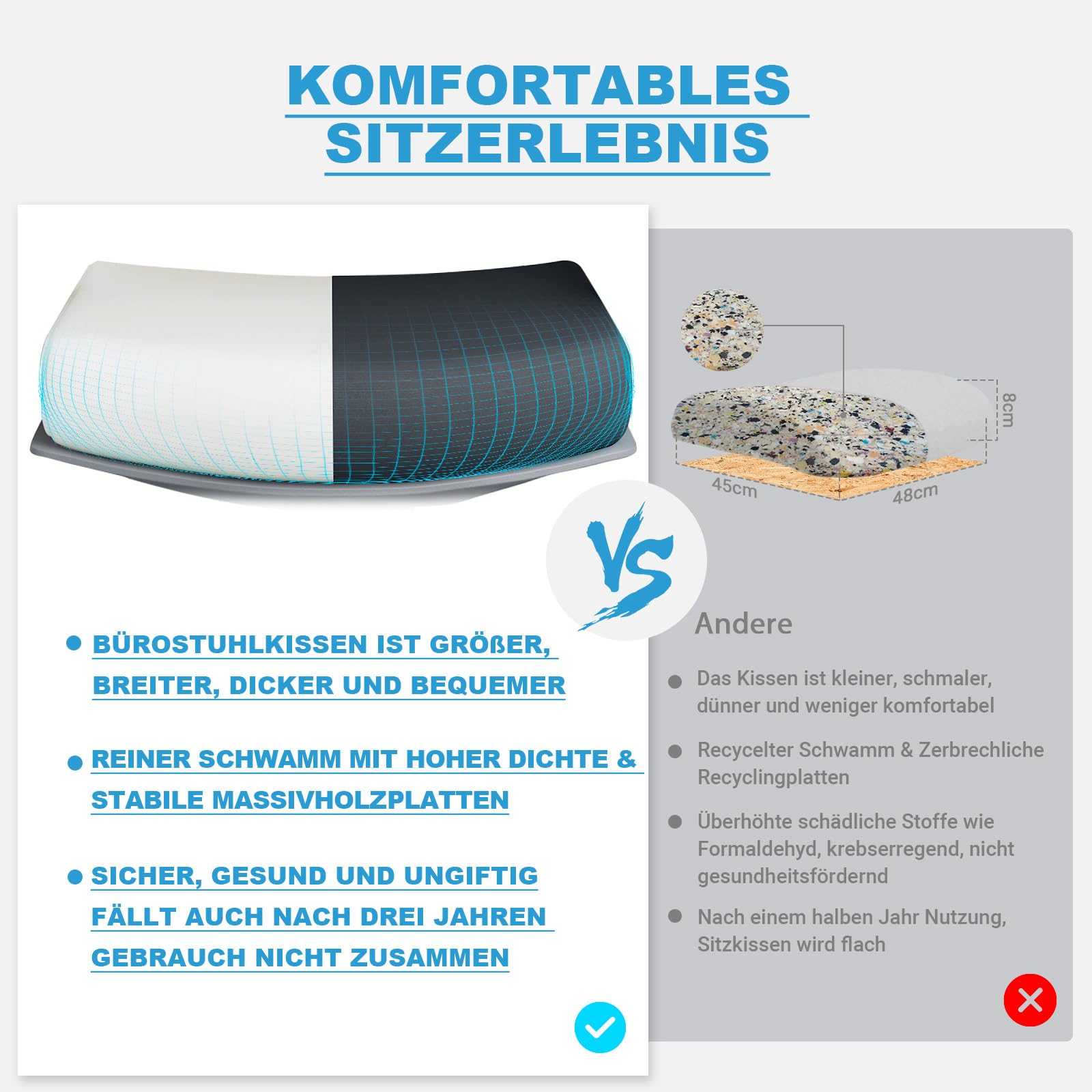 MELOKEA Bürostuhl 200kg, 3-Stufen-Verriegelung, Bürostuhl Ergonomisch XXL, Breiter und Großer, für Körpergröße 160-202 cm, 3D Breit Armlehnen, Dynamische Lendenstütze, Schreibtischstuhl XXL