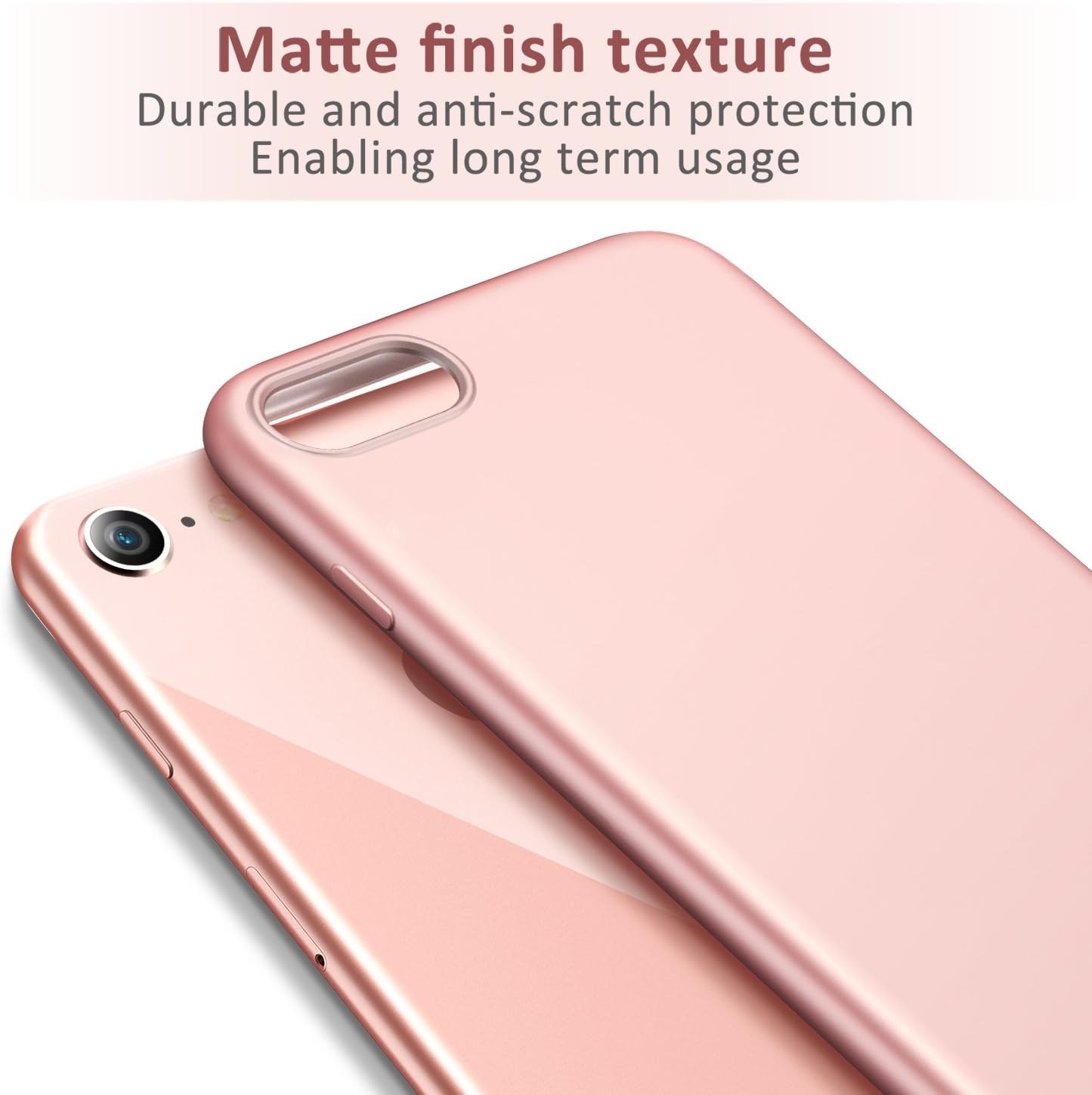 ESR Case for iPhone 8/7, iPhone 8, Solid Soft TPU Cover [Support Wireless Charging] for 4.7" iPhone 8 (2017 Release)/iPhone 7 (2016 Release)(Solid Pink)