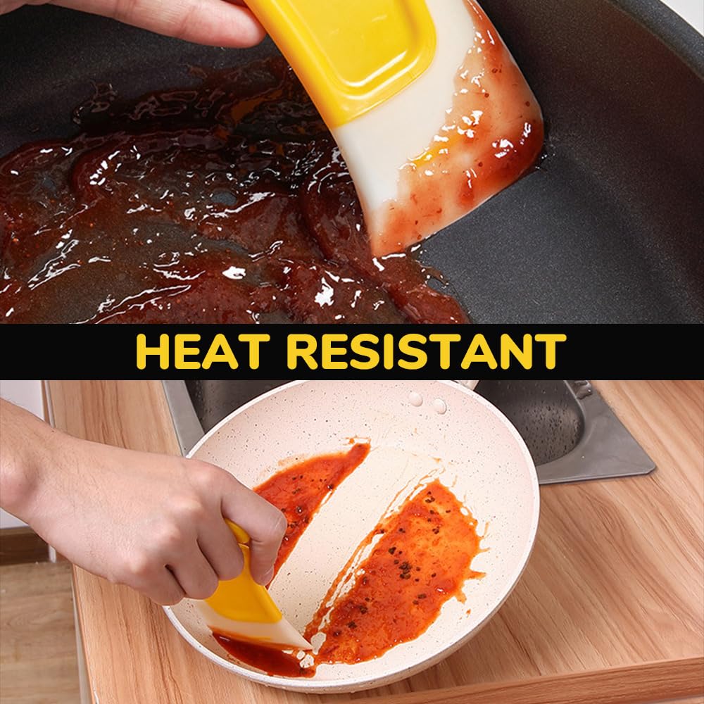 Spatola in silicone per uso alimentare da cucina, 2024 nuovo raschietto per la pulizia della padella in silicone, spatola in silicone resistente al calore, set di spatole in gomma siliconica per uso