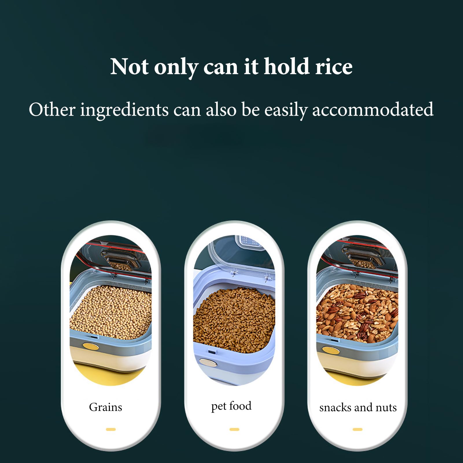 Contenitore per alimenti per animali domestici – Contenitore ermetico | durevole, coperchio trasparente con manico, organizer per alimenti per cani e gatti, snack, cereali, fagioli, riso, pellet
