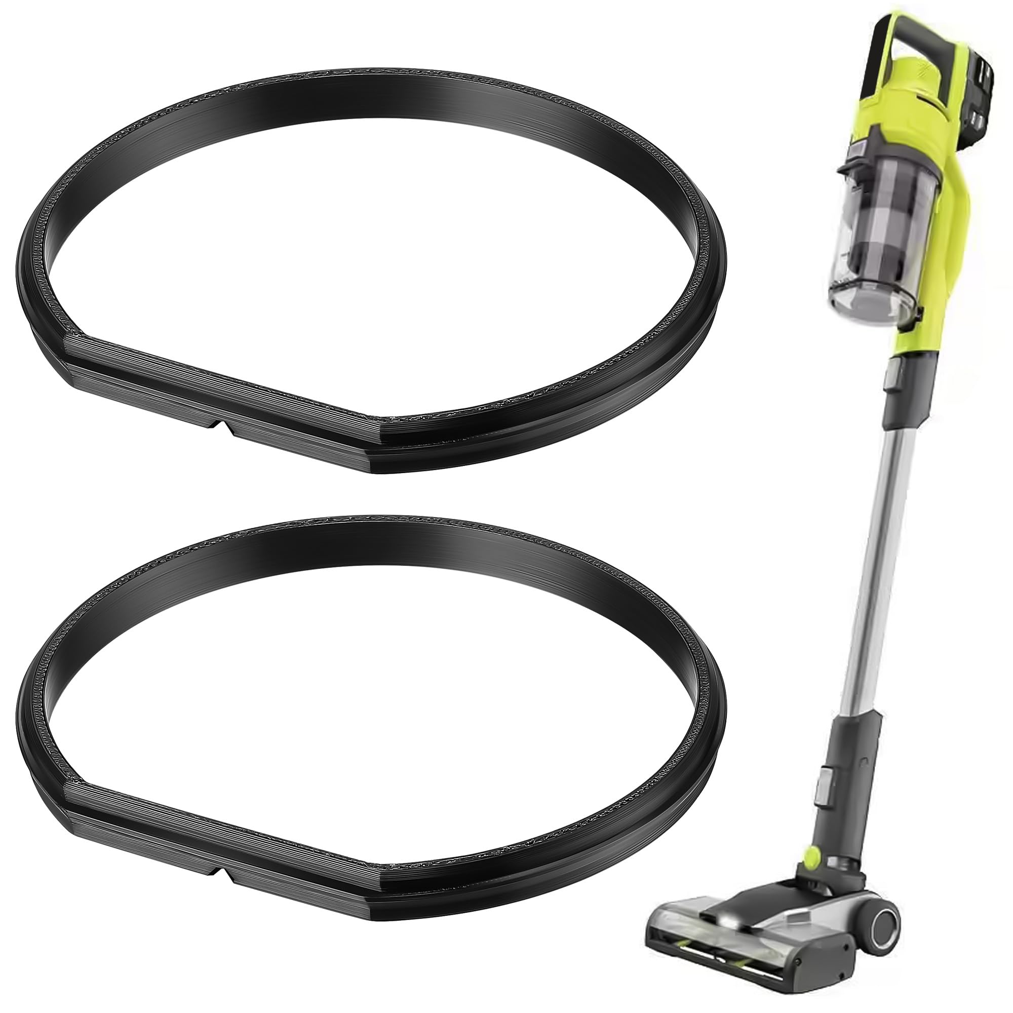 Feekoon2 Pcs Replacement Gasket Compatible with Ryobi 18v Stick Vacuum Cordless Dust Bin Lid, Canister Gasket Compatible with PCL720, PBLSV716, PBLSV717 for All PCL PBL Models