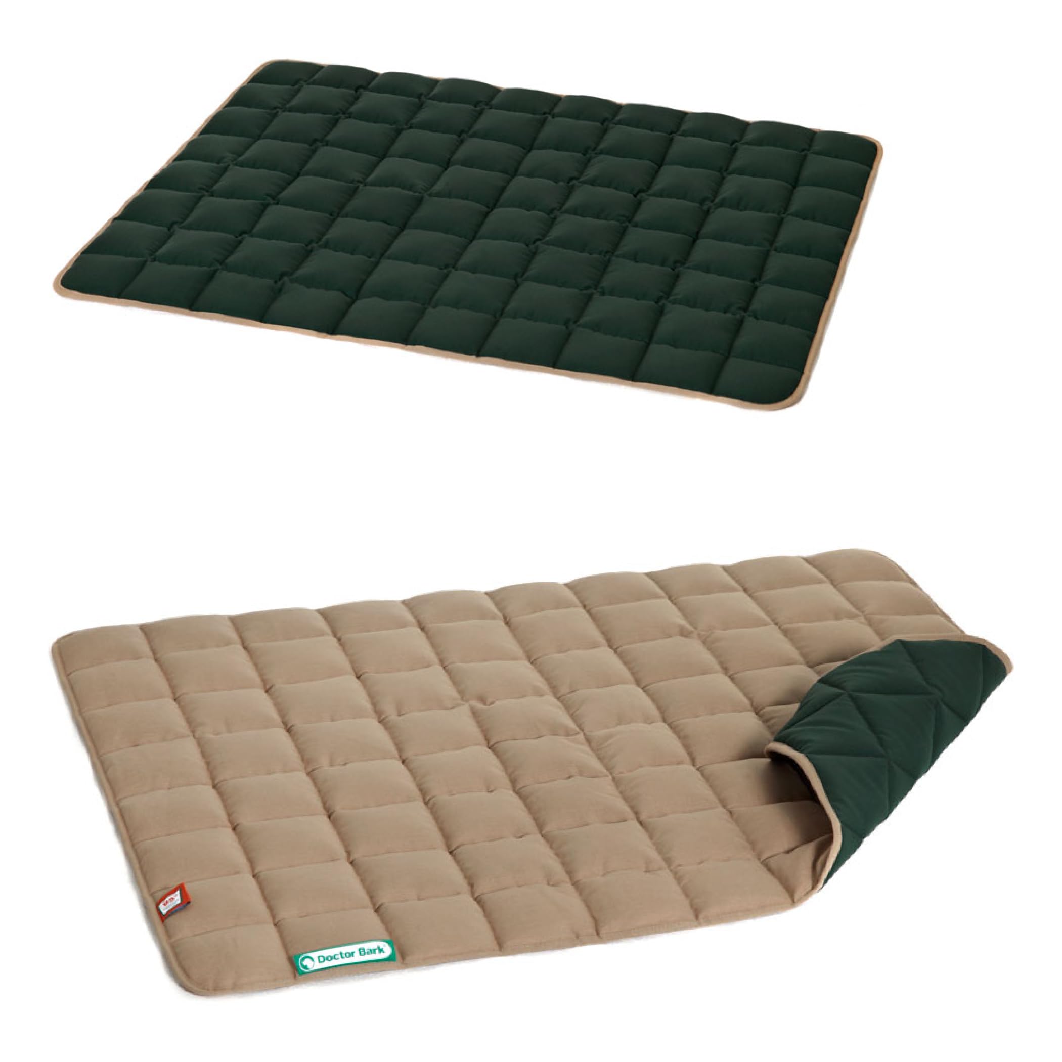 Doctor Bark Manta para Perros - Suave e hipoalergénica, Resistente a los arañazos y Duradera, Lavable a 95°C - Disponible en Diferentes tamaños y Colores(L, Caramel/Verde)