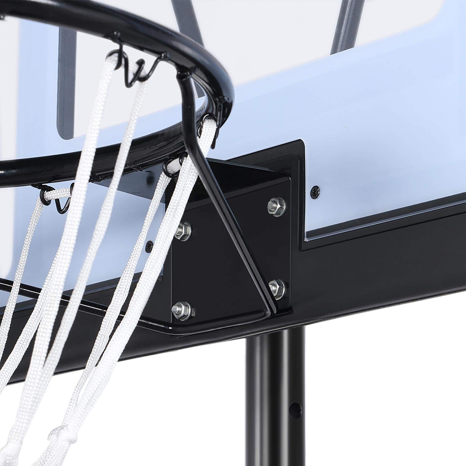 Yaheetech Panier de Basket Portable à roulettes Exterieur/Intérieur Hauteur Réglable avec Panneau Arrière Solide Base de Lestage Réglable 209-269 cm Noir