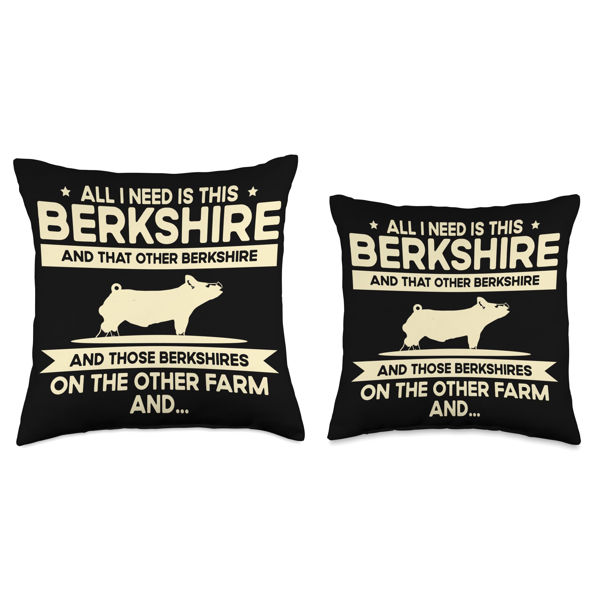 Funny Berkshire Pig Gift for Men Women I Need This Pig Breeder  Farmer-Berkshire Throw Pillow, 18x18, Multicolor