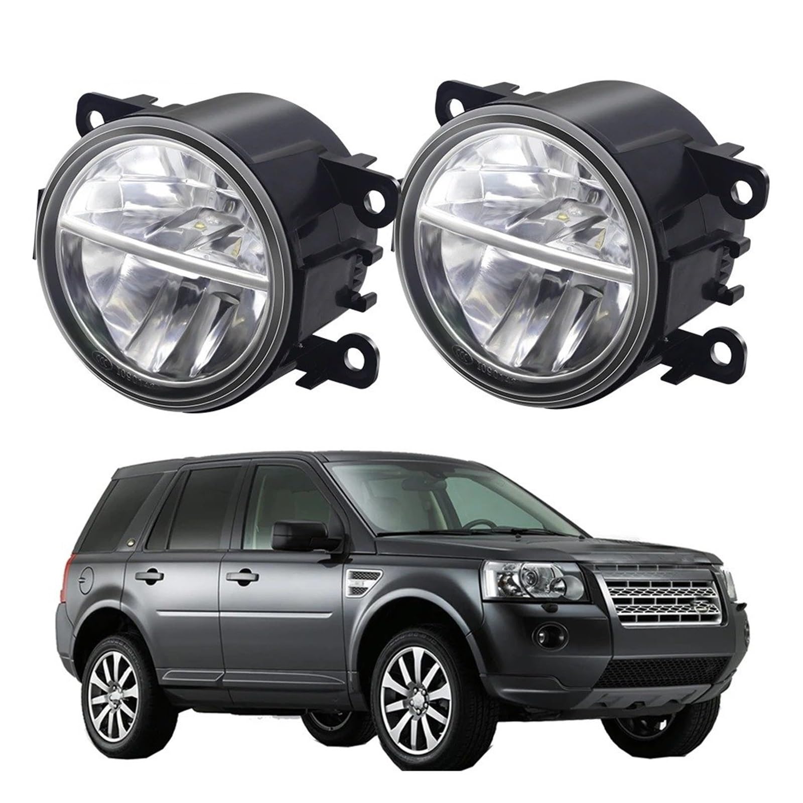 Luces Antiniebla Conjunto Luz Antiniebla H11 Parachoques Delantero Lámpara LED Conducción Antiniebla DRL Para Land Para Rover Para Freelander 2 LR2 FA 2006-2014 Antiniebla(XLM White)