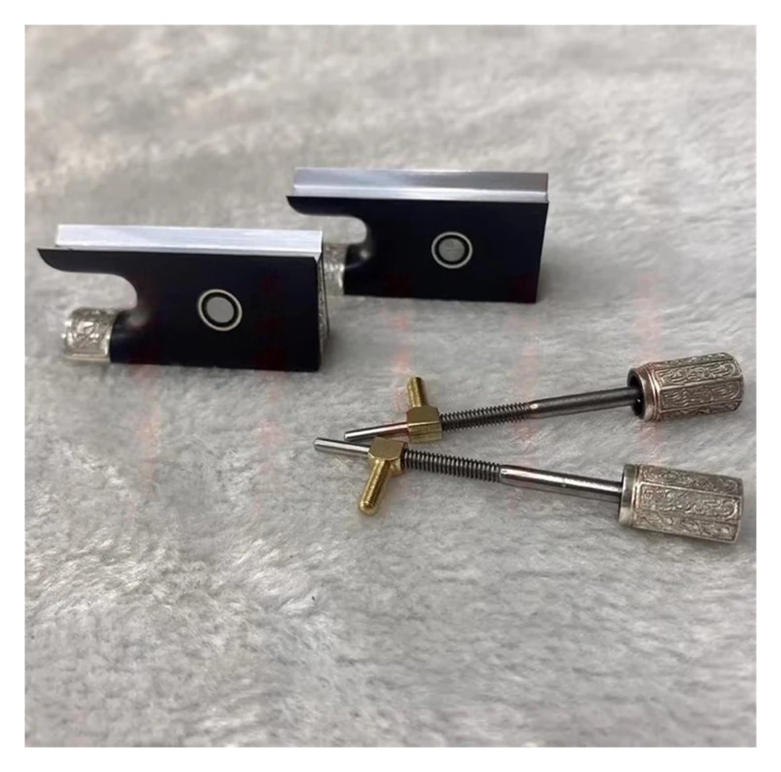 Ebenholz Silber Violine Bratschenstimmen 4/4 | Silberne geschnitzte Ebenholzteile passen for 4/4 Violinen und Bratschen
