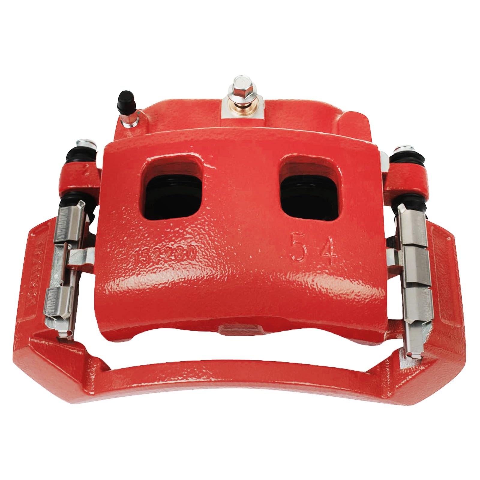 TRQ Front Left Right Brake Caliper w/Bracket Performance Red Driver