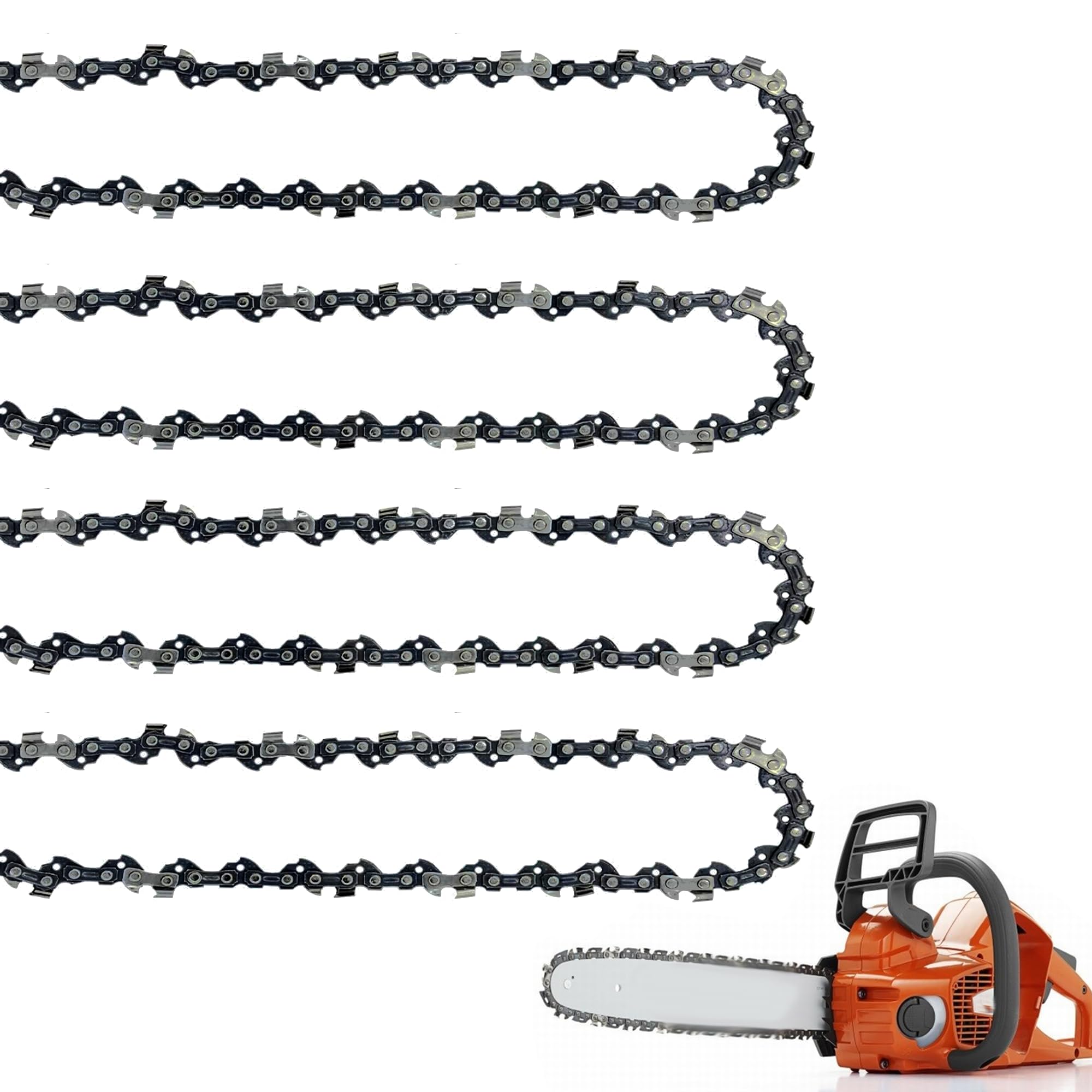 4 Stück 14 Zoll Sägeketten | 3/8'' LP | 1,3 mm (.050”) | 52 TG | für 14 Zoll (35 cm) Führungsschiene Ersatzsägekette für Motorsäge Kettensäge Ersatzketten zum Beschneiden von Ästen, Holz, Obstgärten