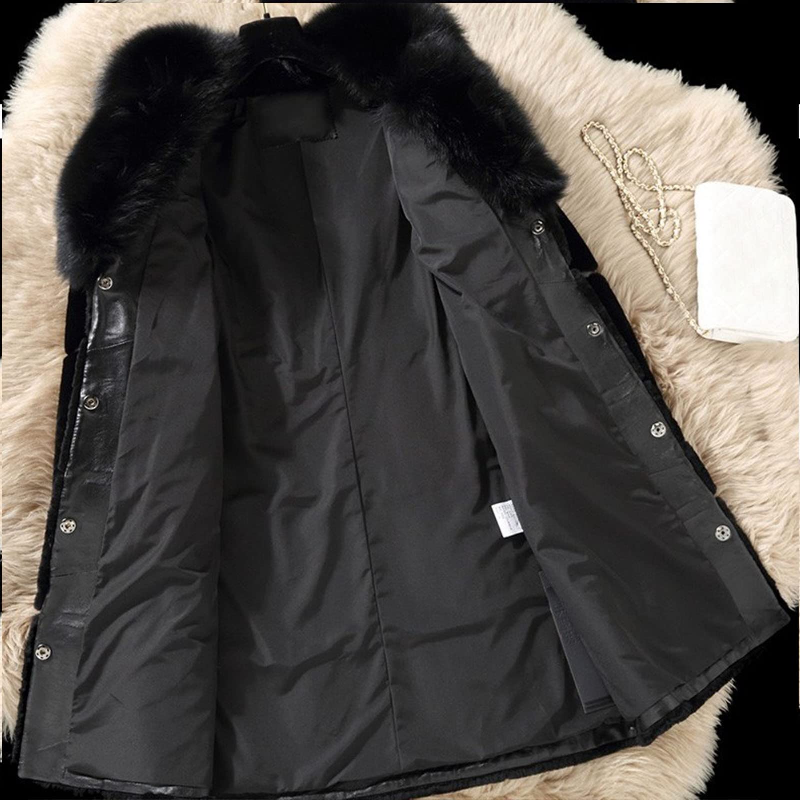Chaqueta de otoño de forro polar grueso cálido para mujer, chaqueta larga de felpa cálida y suave para el invierno