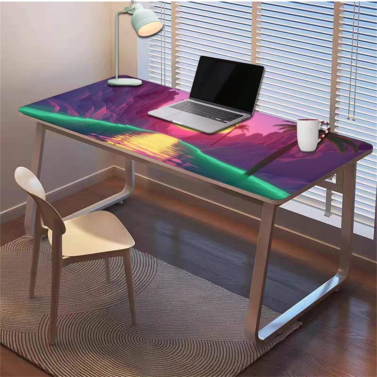 Gamingowa podkładka pod mysz 1200 x 600 x 3 mm, XXL, wodoszczelna, odporna na ścieranie, z przyszytymi krawędziami, fioletowa, podkładka na biurko, poprawia prędkość i precyzję, do komputera, laptopa