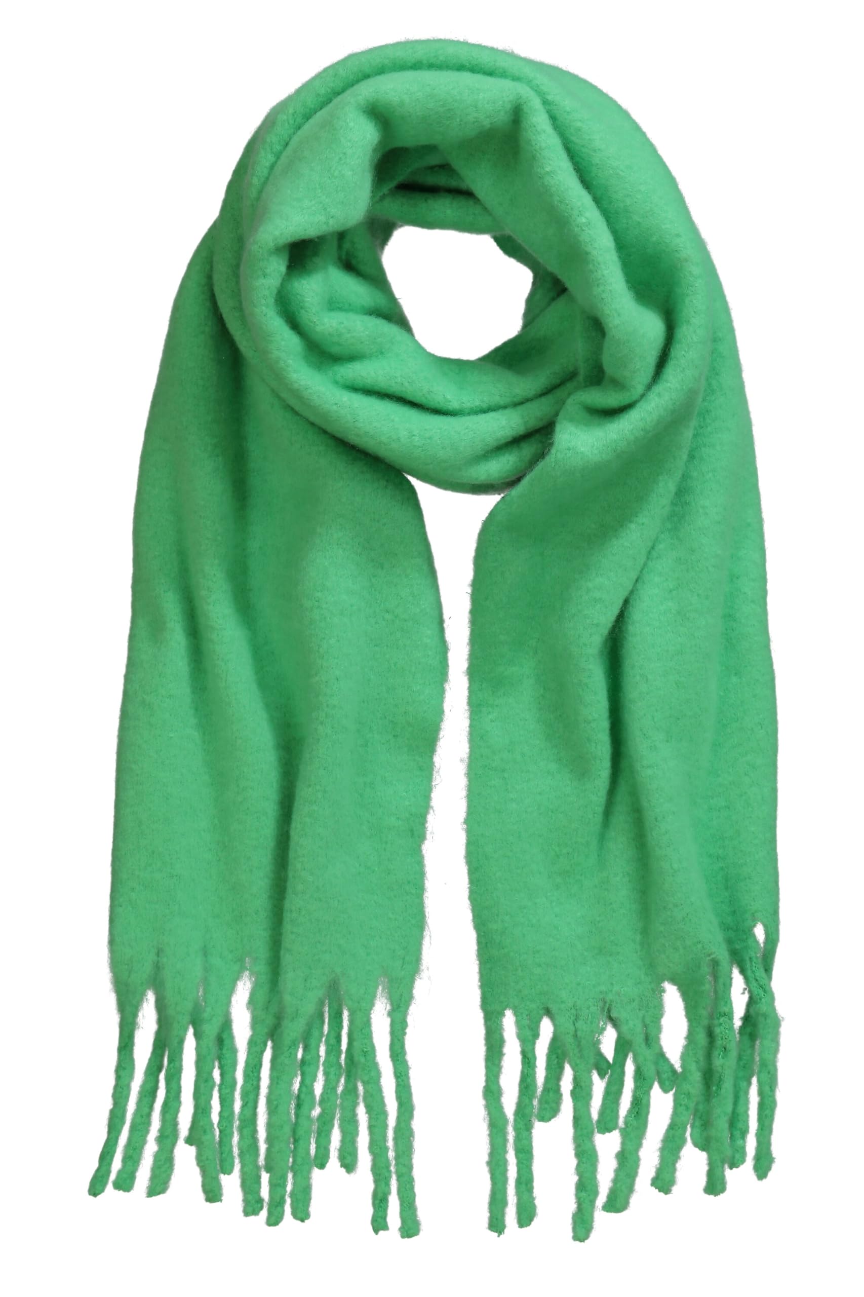 Ulla Popken Damen große Größen Übergrößen Plus Size Schal, Neon, Boucléstrick, Fransen 812592