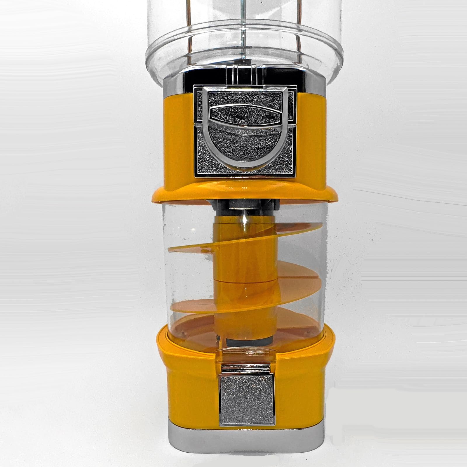 Mini Spiral Kaugummiautomat und Süssigkeitenautomat, Warenautomat mit Rutschbahn für kleine runde Artikel, attraktiver Verkaufsautomat für Kinder, robuster Süsswarenautomat ohne Strom (gelb)