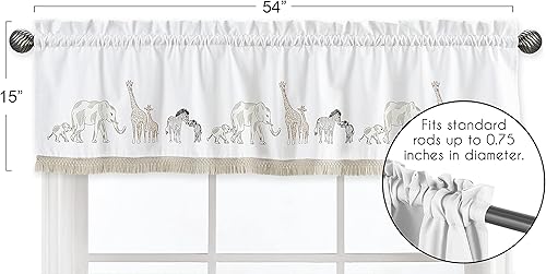 Miniatura 5 de Sweet Jojo Designs Cenefa de tratamiento de ventana de animales de safari en la selva  Bronceado Beige Marrón Taupe Negro y Blanco Género Neutral