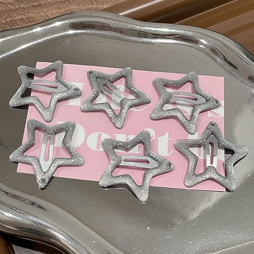 Miniatura 6 de Loozykit 30 pinzas para el cabello con broche de estrella para niñas y mujeres, 3 estilos, pasadores antideslizantes para el cabello, accesorios