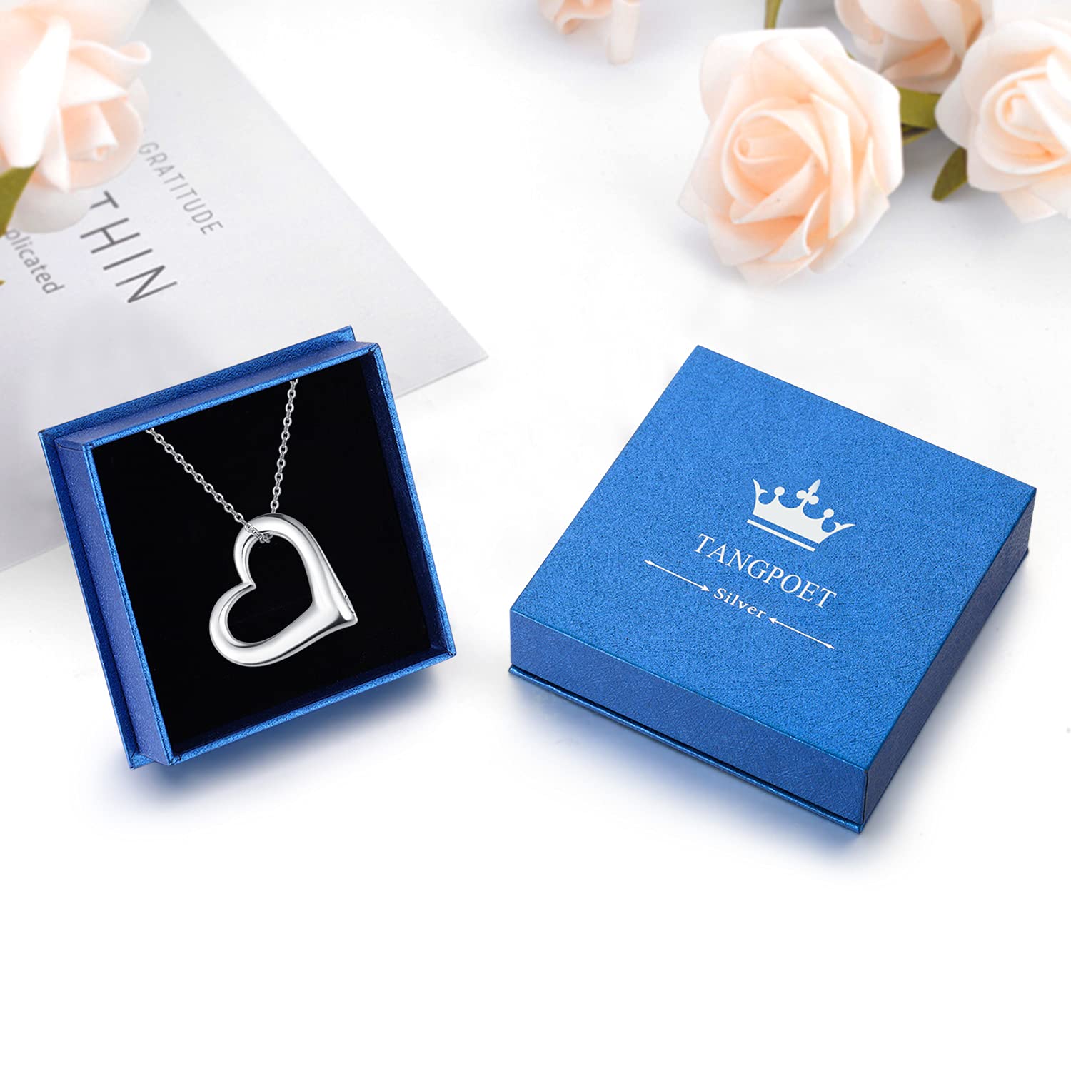 TANGPOET Collar de urna para cenizas 925, joyería conmemorativa de cremación para cenizas, collar con colgante para mamá, papá, mujeres, hombres, mascotas con kit de relleno de embudo,