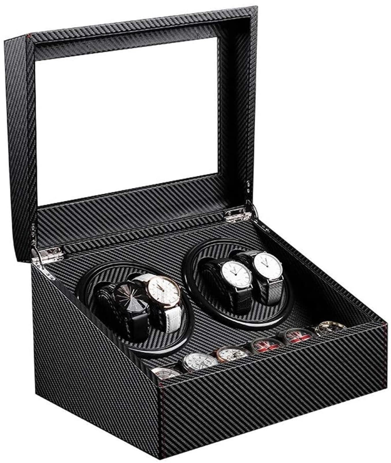 Remontoir montre fibre de carbone luxe pour 4+6 montres automatiques