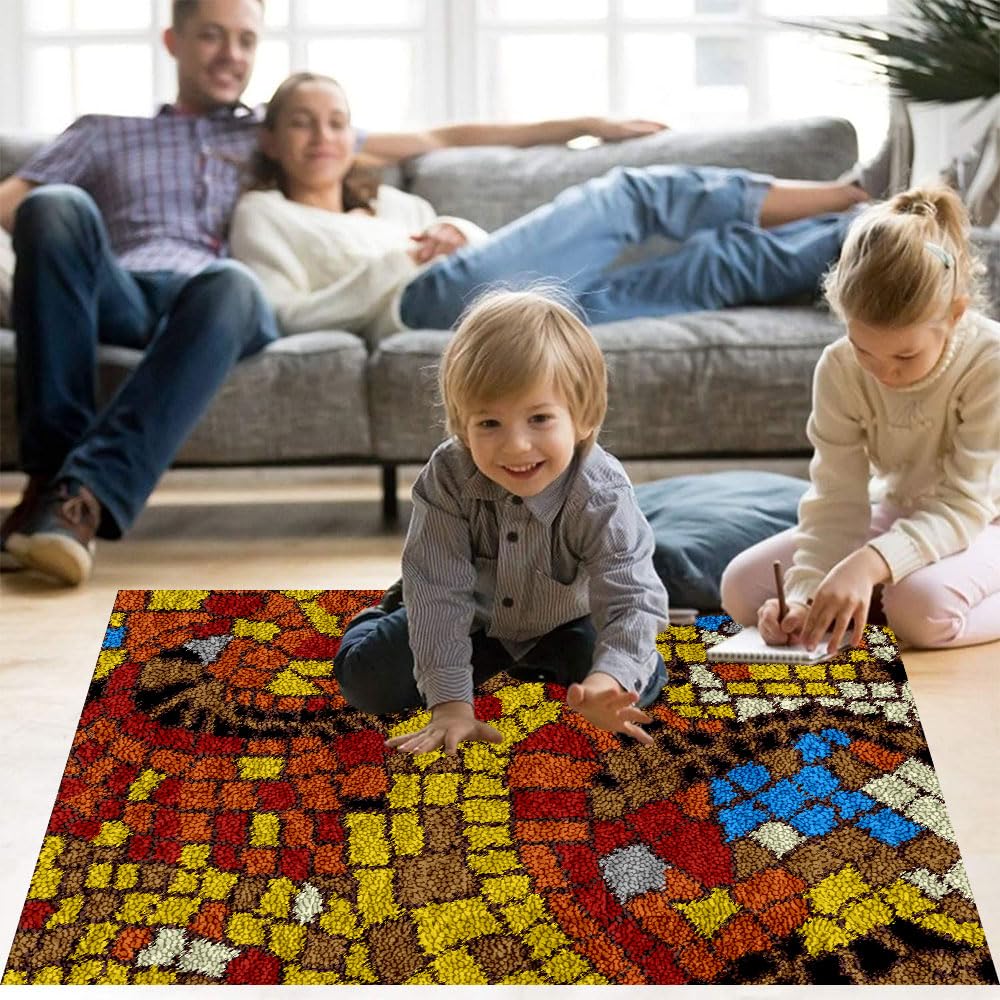 Kit de alfombra con gancho de pestillo para adultos, kit de costura para principiantes con gancho de pestillo, kit de manualidades para decoración del hogar