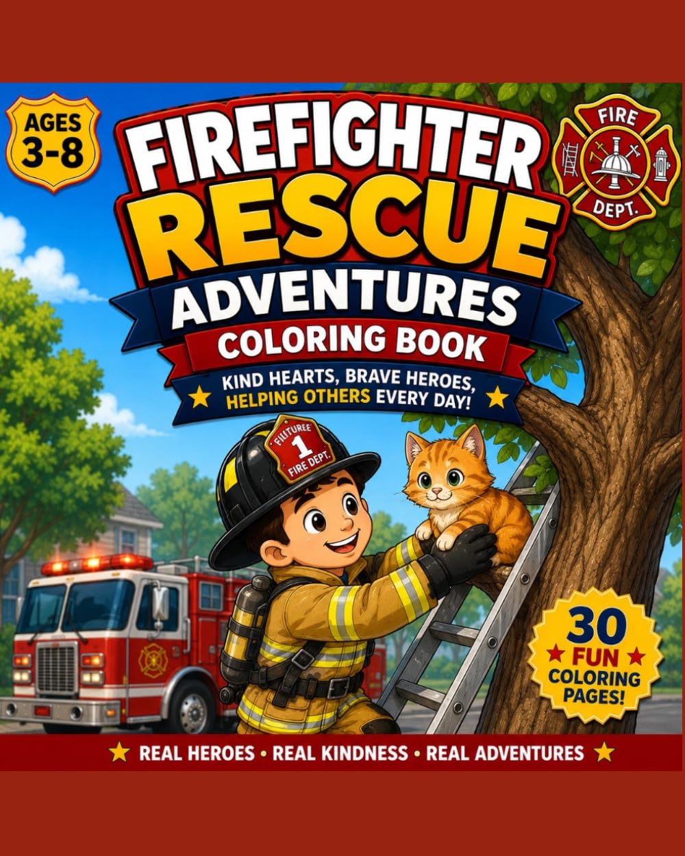 Fire Rescue Adventures Coloring Book: Brave Rescue Missions, Everyday Heroes, Courage & Acts of Kindness