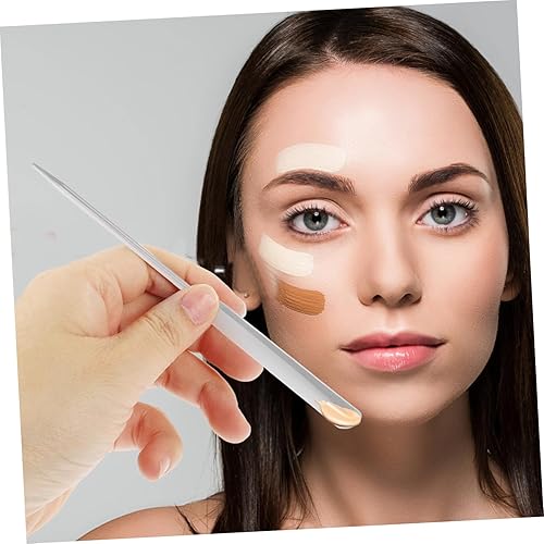 3pcs Makeup Palette Mixer Stainless Steel Spatula for Mixing Foundation Long Handle Cosmetic Mixing Tool(As Shown,17x2.5cm)