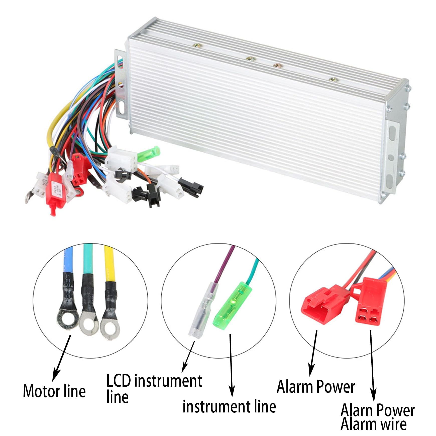 Silscvtt Controlador de velocidad de motor sin escobillas 48-72V 1000W controlador de scooter DC reemplazo para controlador de motor de scooter E-Bike