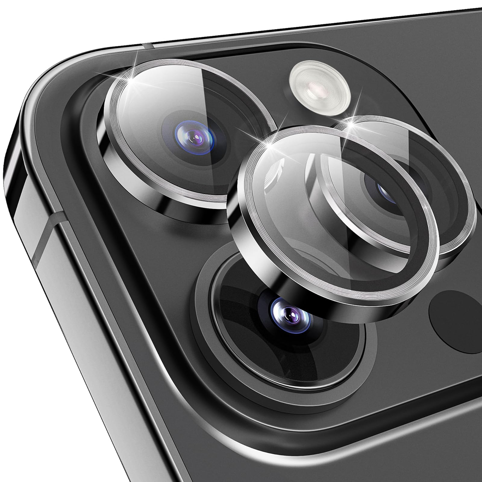 Doopwxcc for iPhone 15 Pro Max / iPhone 15 Pro Camera Lens Protector, 9H Hardness Tempered Glass Camera Screen Protector, ...