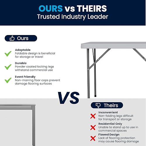 Miniatura 6 de Mesa plegable Flash Furniture de plástico blanco granito cuadrada de 285 pies