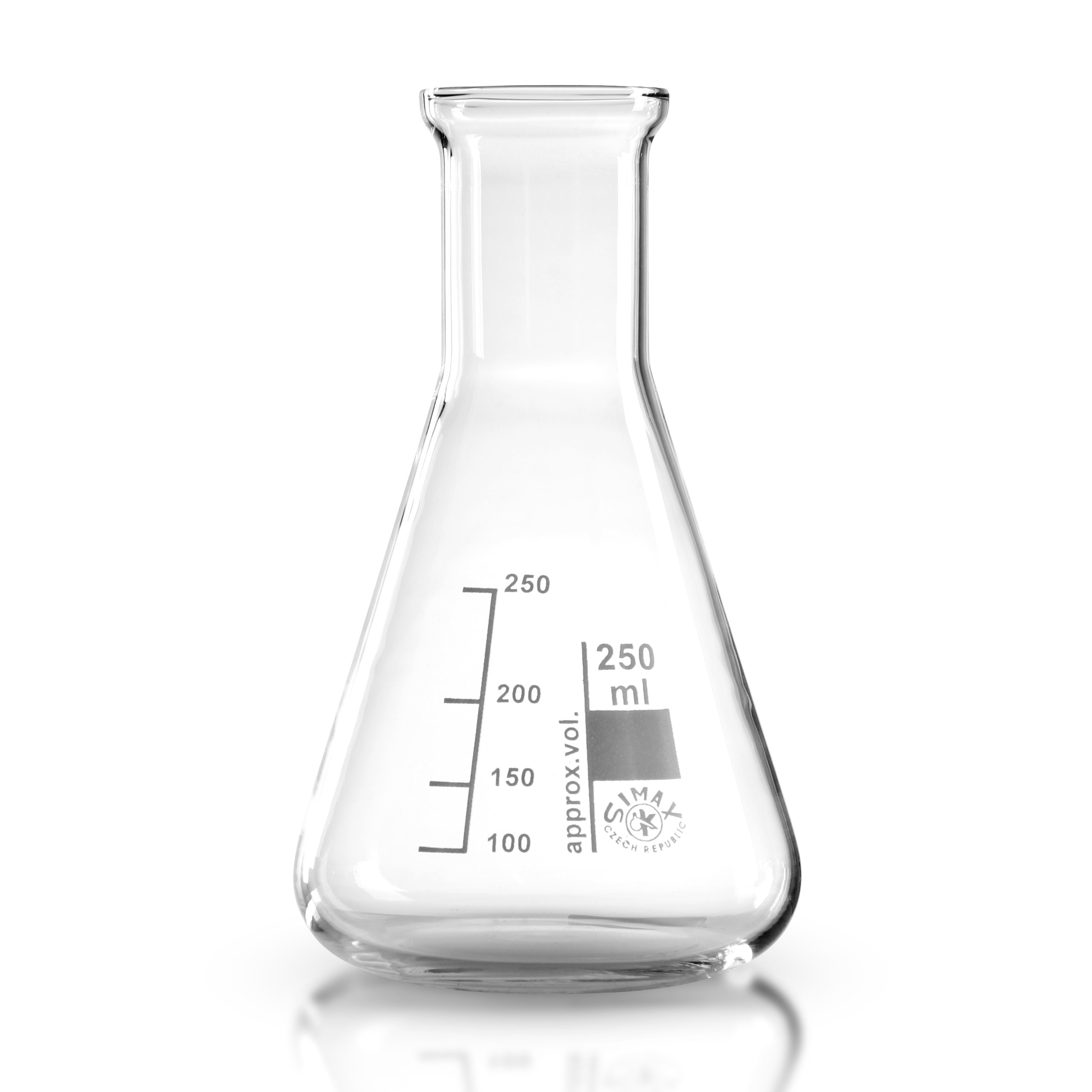 24 x Erlenmeyerkolben 250 ml aus hochwertigem Laborglas (Borosilikat 3.3) / Enghals / transparent / graduiert / hitzefest / Laborqualität / Simax Erlenmeyer Kolben / Borosilikatglas / Erlenmeierkolben / Erlenmeier Kolben / Erlenmayerkolben / Erlenmayer Ko