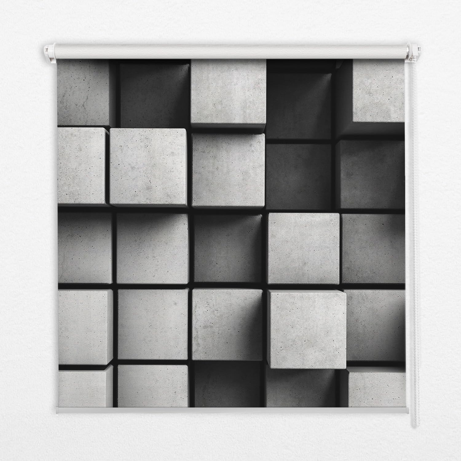 Store enrouleur sans perçage 60x180cm pour tamiser la chambre au style minéral