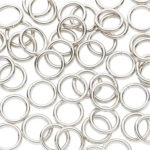 Llaveros de metal plateado O para manualidades (1.1 pulgadas, 50 unidades)