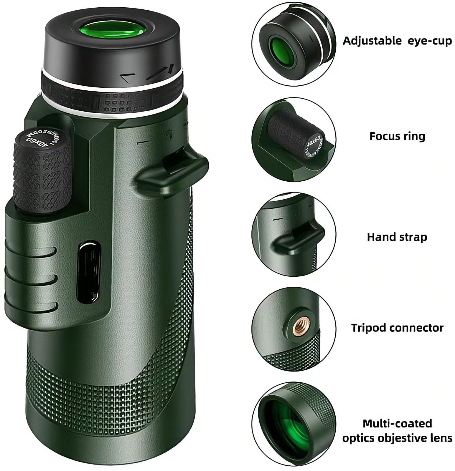 Monoculaire 40 X 60, Télescope Monoculaire Hd Pour Support De Smartphone Et Trépied, Télescope