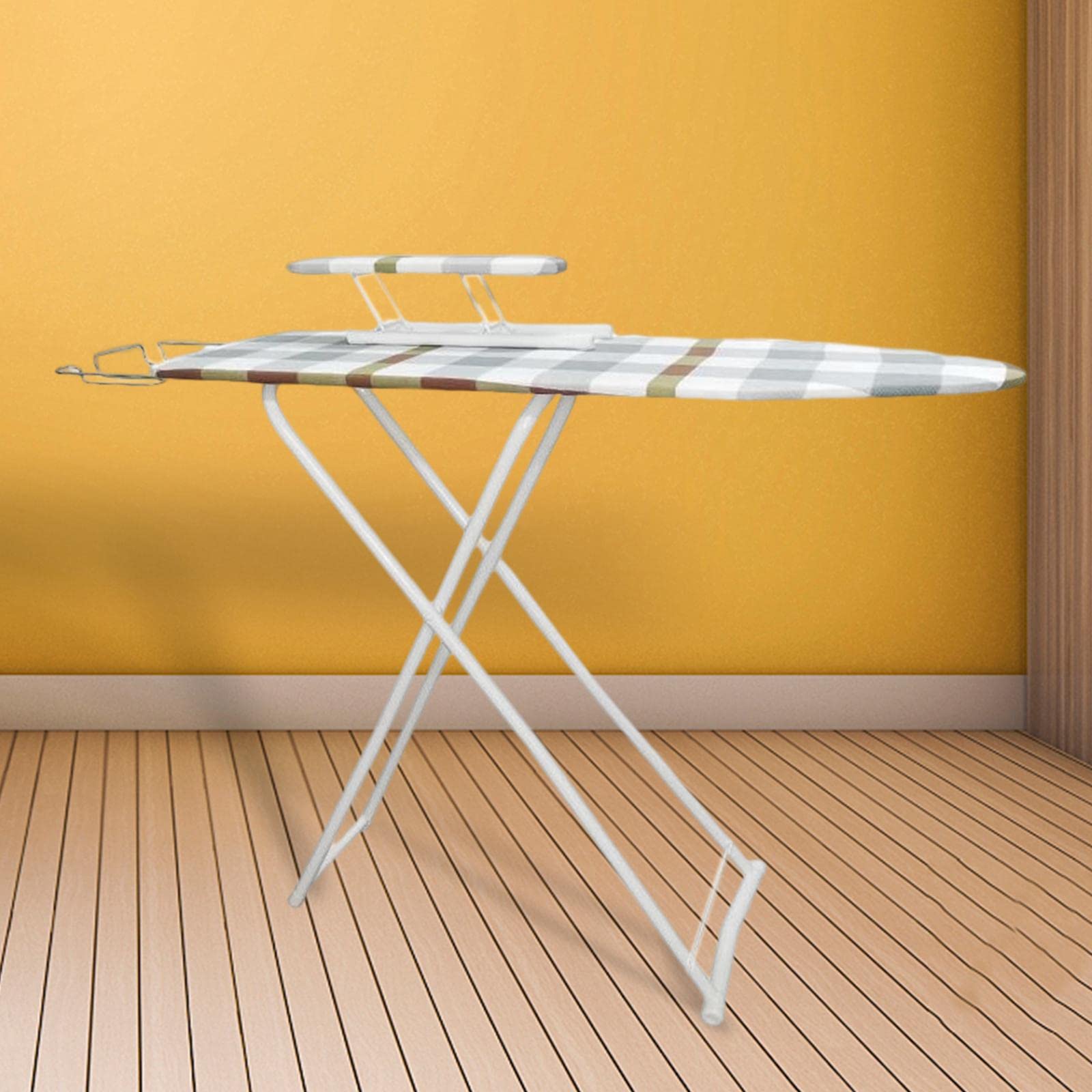 Kleines Tischbügelbrett Aus Holz mit Bügelpresse Und Bügeleisenhalter für Den Bastelraum, Stil J