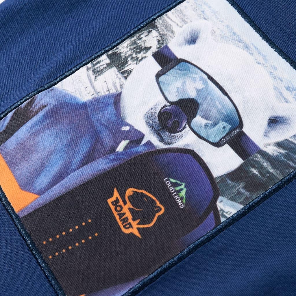 Maglietta a maniche lunghe per bambini, blu jeans, in cotone, girocollo, stampa orso, morbida, per ragazzi e ragazze, per tutti i giorni, tempo libero, scuola, autunno, inverno