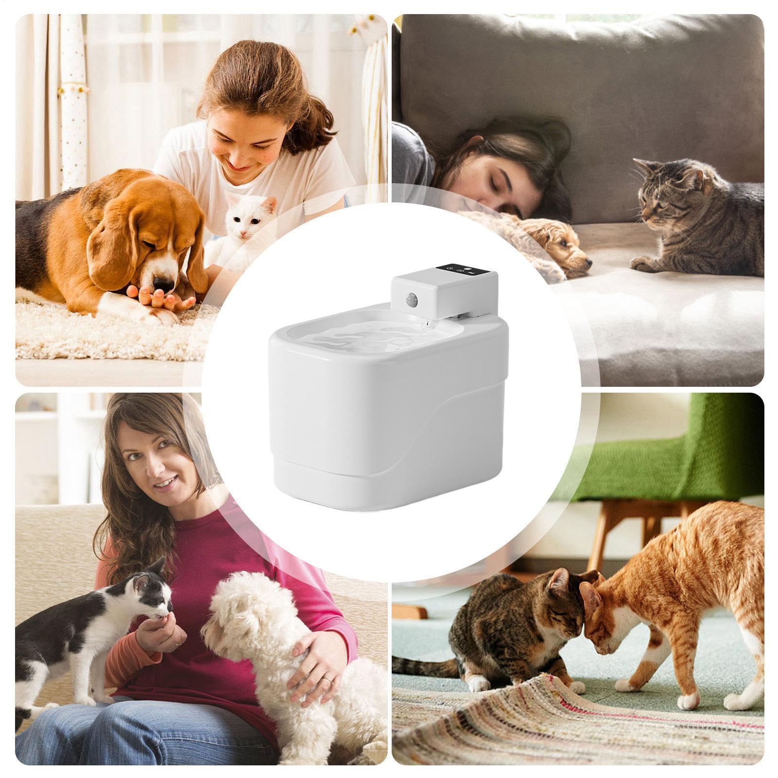 Fuente de Agua automática para Gatos Dispensador de Bebida Inalámbrico de 2