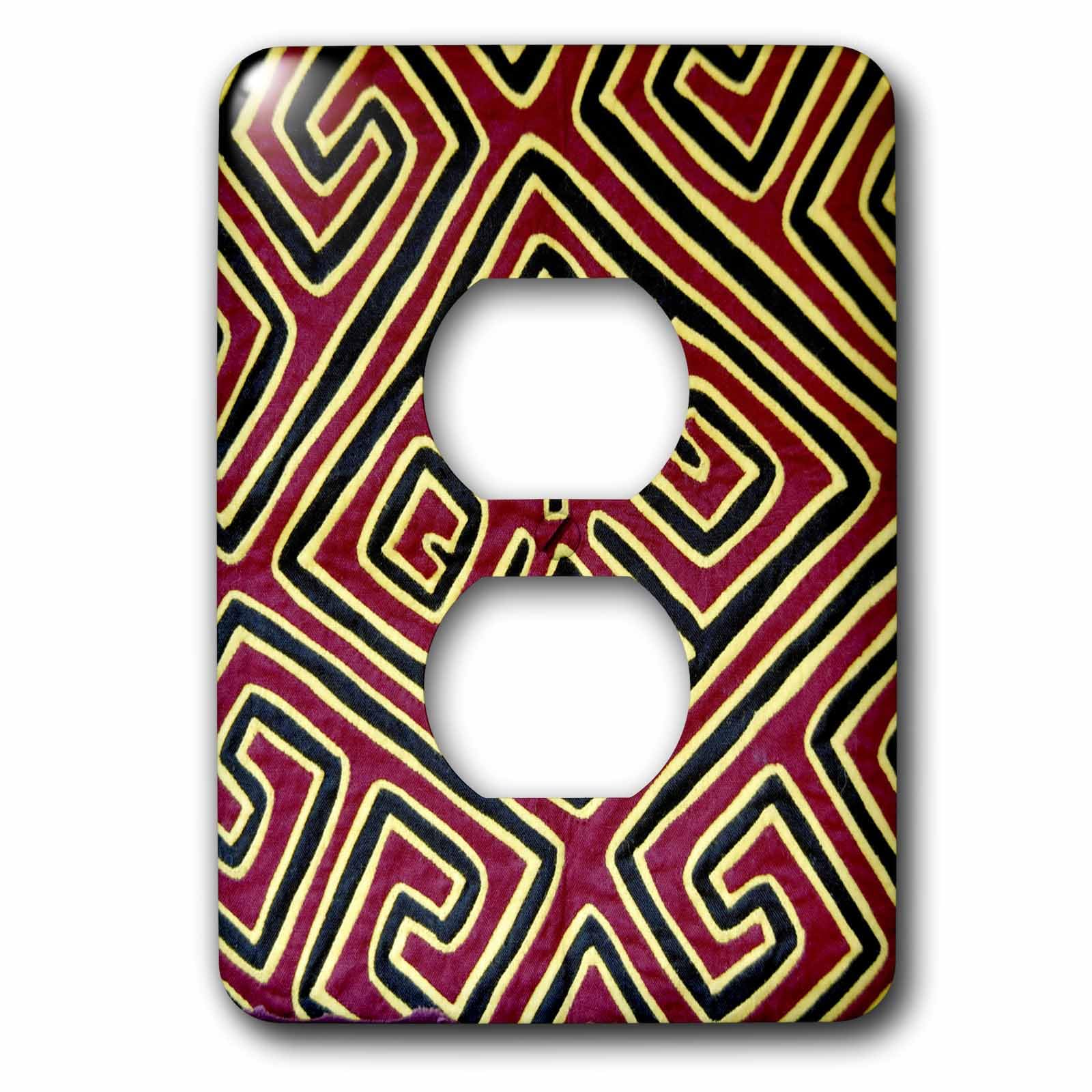 Plaque interrupteur Mola Kuna Panama art San Blas pour double prise