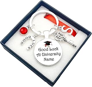 Good Luck At University Gift. Personalised. Good Luck Charm. Cabochon Charm. University. Leaving Home. Gift Box and Card