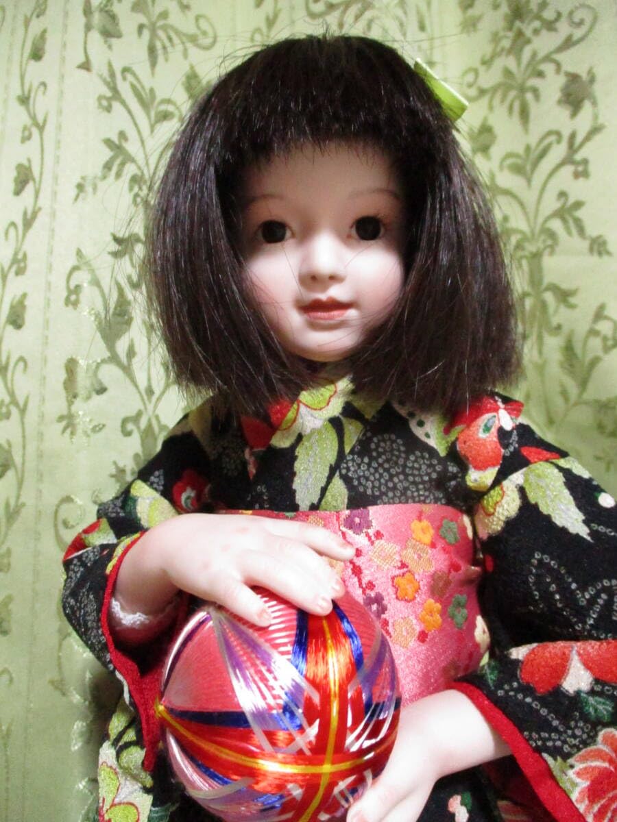 Amazon | 創作人形 ビスクドール 三輪輝子 市松人形 姫てまり 40㎝ 60 