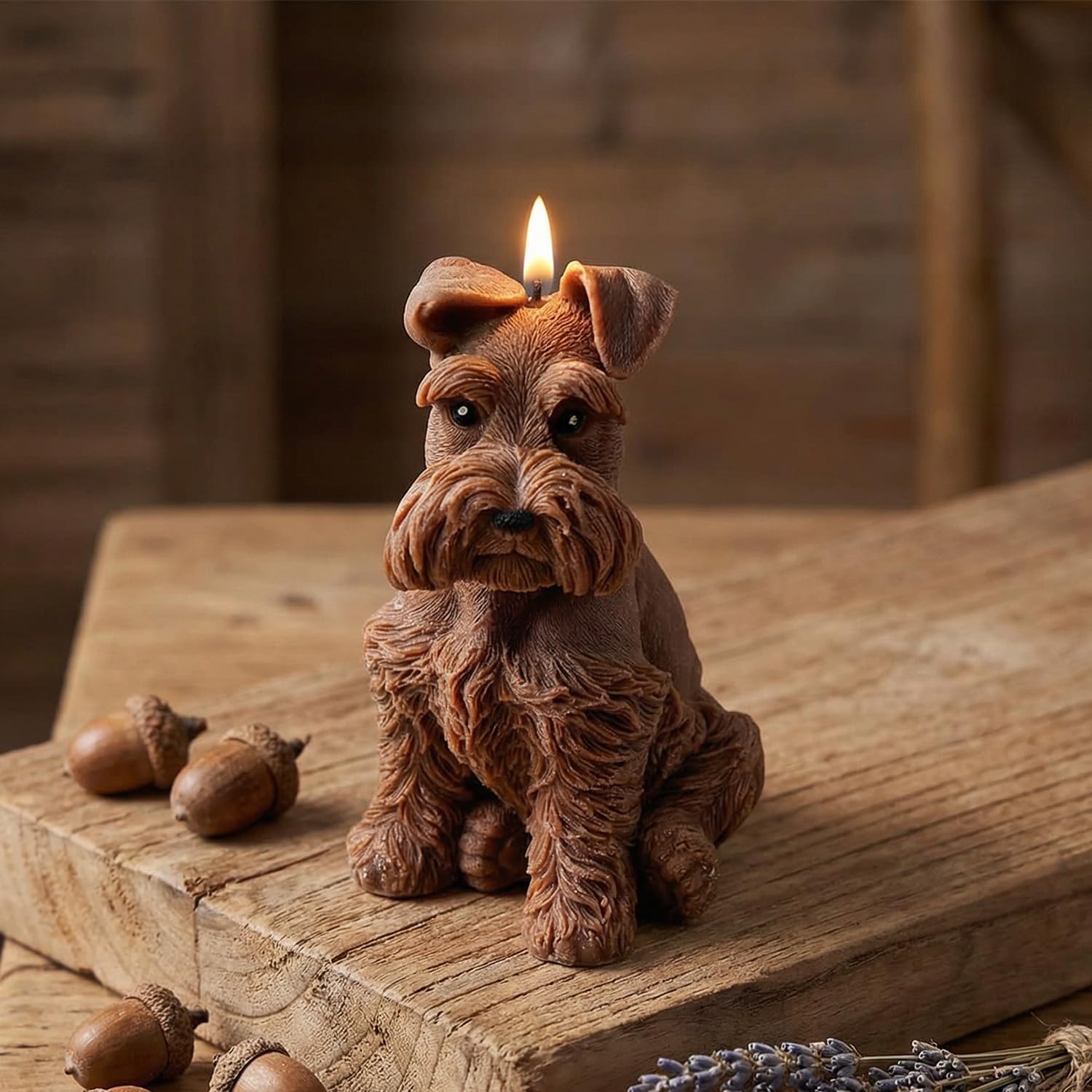 XIAOSHUI Dog Candle Mold Schnauzer Dog Candle Silicone Molds Dog Resin Casting Mold for Animal Home Decorate Candles Making Aromatherapy Gypsum Candles Clay Craft