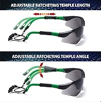 Vista 2 de ProtectX Anteojos de seguridad clásicos, lentes antivaho resistentes a los arañazos, gafas protectoras para el trabajo, interior/exterior, ANSI Z87.1