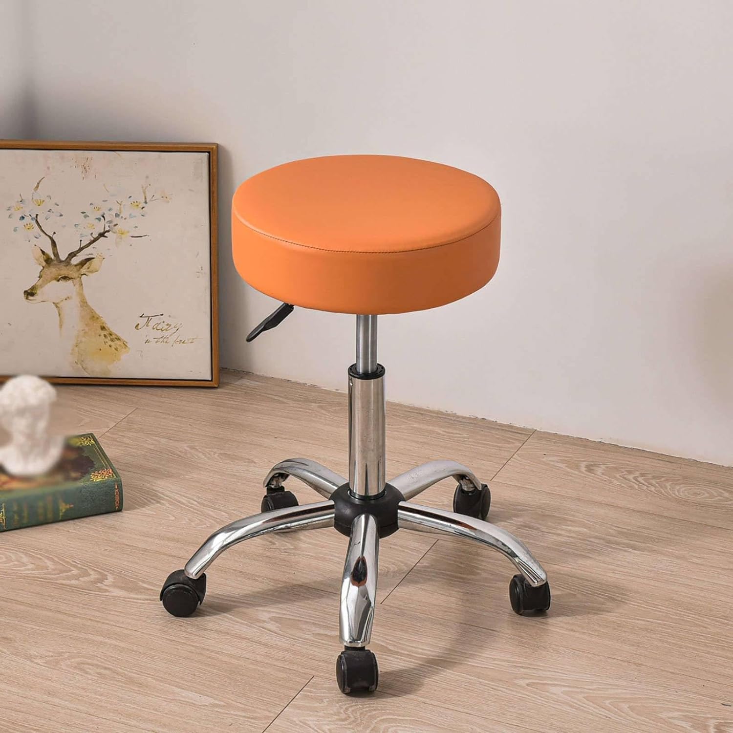 Lot De 2 Housses Pour Tabouret De Bar Rond - Cuir Synthétique Imperméable Marron, élastique Intégré, Diamètre 30-38 Cm - 6