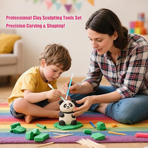 Miniatura 7 de Black Air Dry Clay Wolwefa - 72 paquetes de arcilla de espuma seca al aire para niños, arcilla para manualidades, arcilla moldeable, súper ligera,