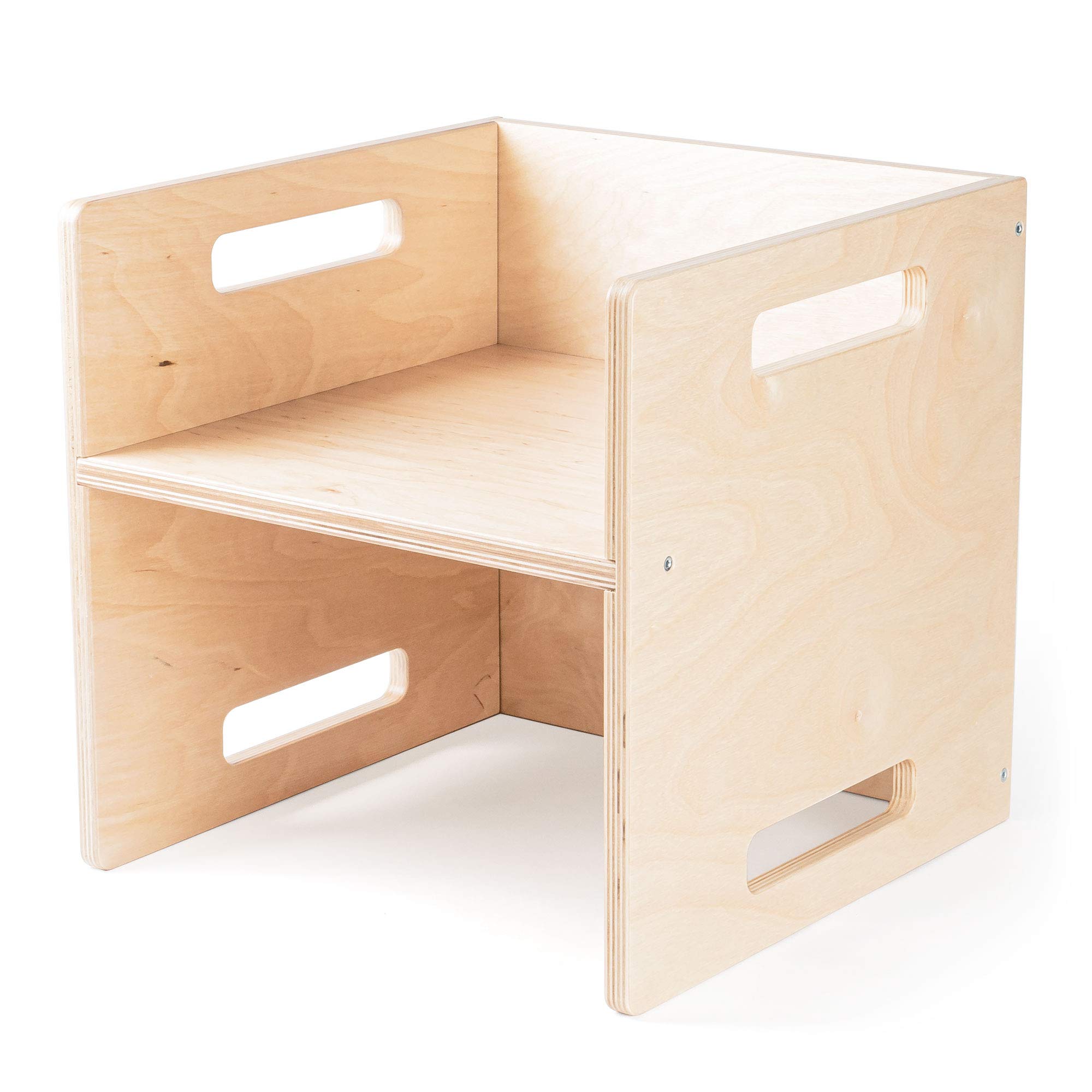 Ehrenkind® Kinder Hocker | Vielseitig & Stabil | Montessori Hocker | Wendehocker aus Birkenschichtholz | Natur