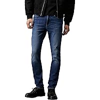 Calvin Klein Uomo Jeans Slim Taper Vita Media, Blu (Denim Dark)