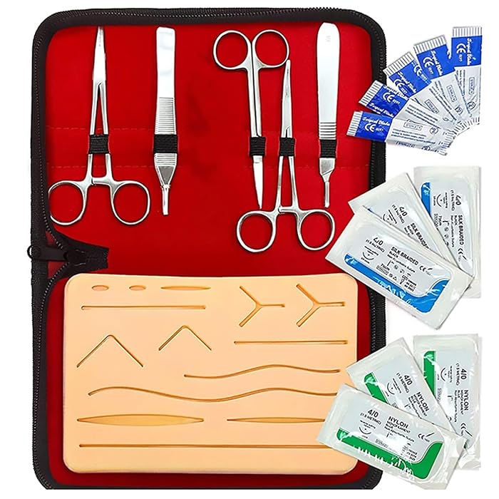 Buy Surgical suture training kit, 17 pieces of biological dissection tools suture large silicone