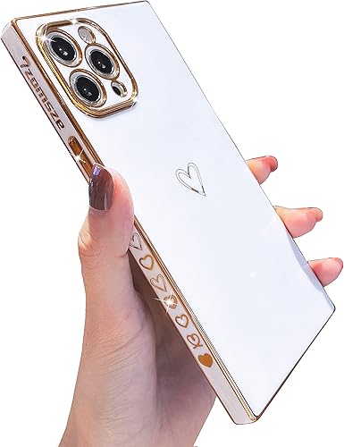 Tzomsze - Funda cuadrada para iPhone 11 Pro Max bonita protección completa de lente de cámara y esquinas reforzadas galvanizadas a prueba de golpes