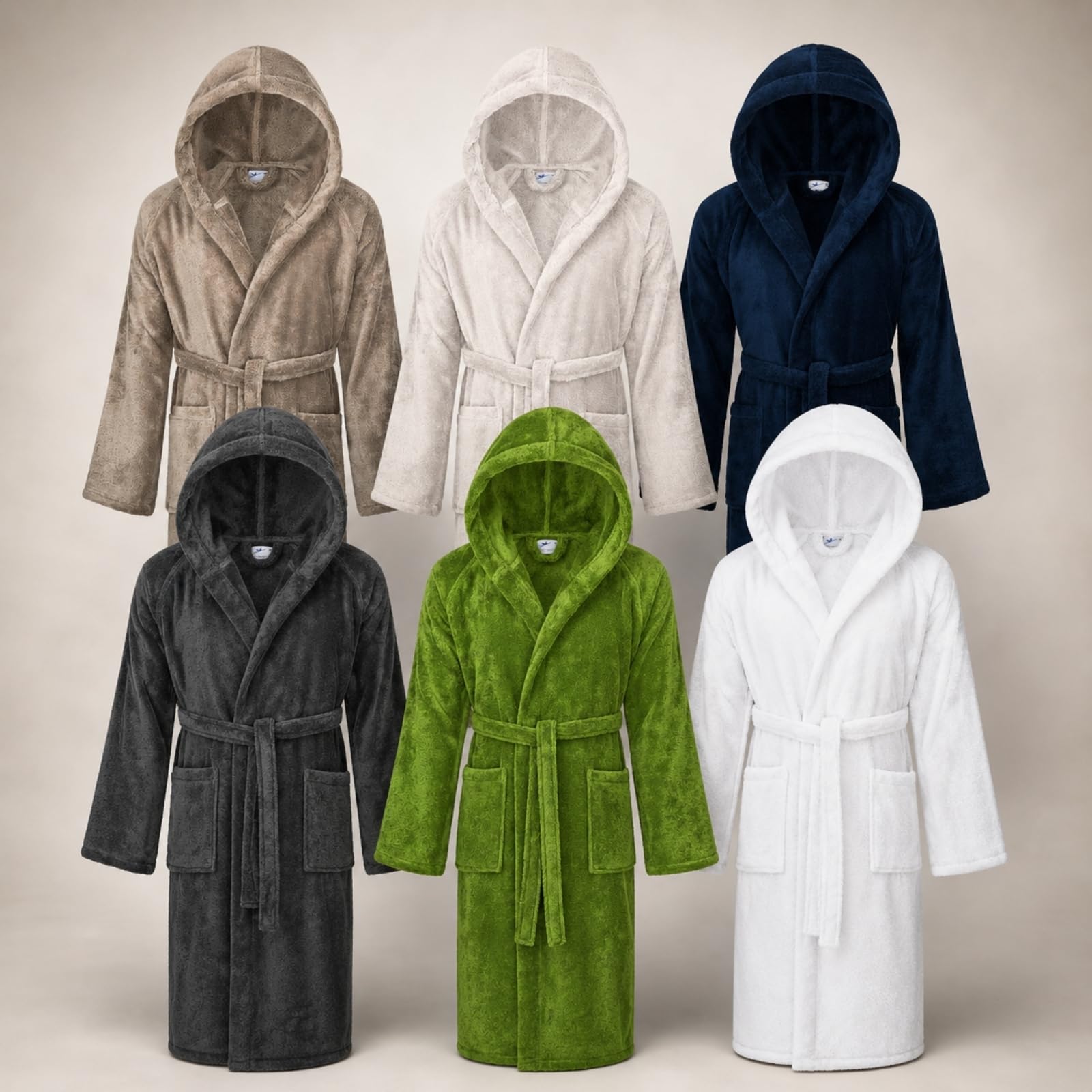 Floringo Bademantel mit Kapuze Mod. 602 Frottee Premium-Soft-Qualität Unisex