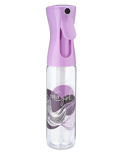 Curly Girl Botella de spray para el cabello Spray de agua extendido ultra fino para peinado rizado, cuidado e hidratación (10 onzas líquidas,