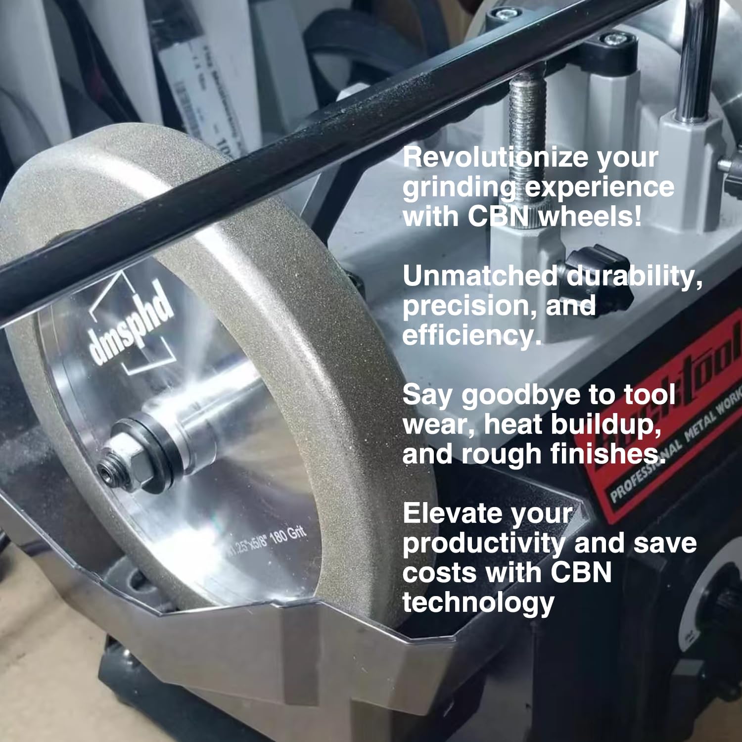 CBN - Muela abrasiva de 8 pulgadas, 1.25 pulgadas de ancho, orificio de 5/8 pulgadas, cuerpo de aluminio, adecuada para herramientas de acero de alta velocidad y amoladoras de banco (grano 600)