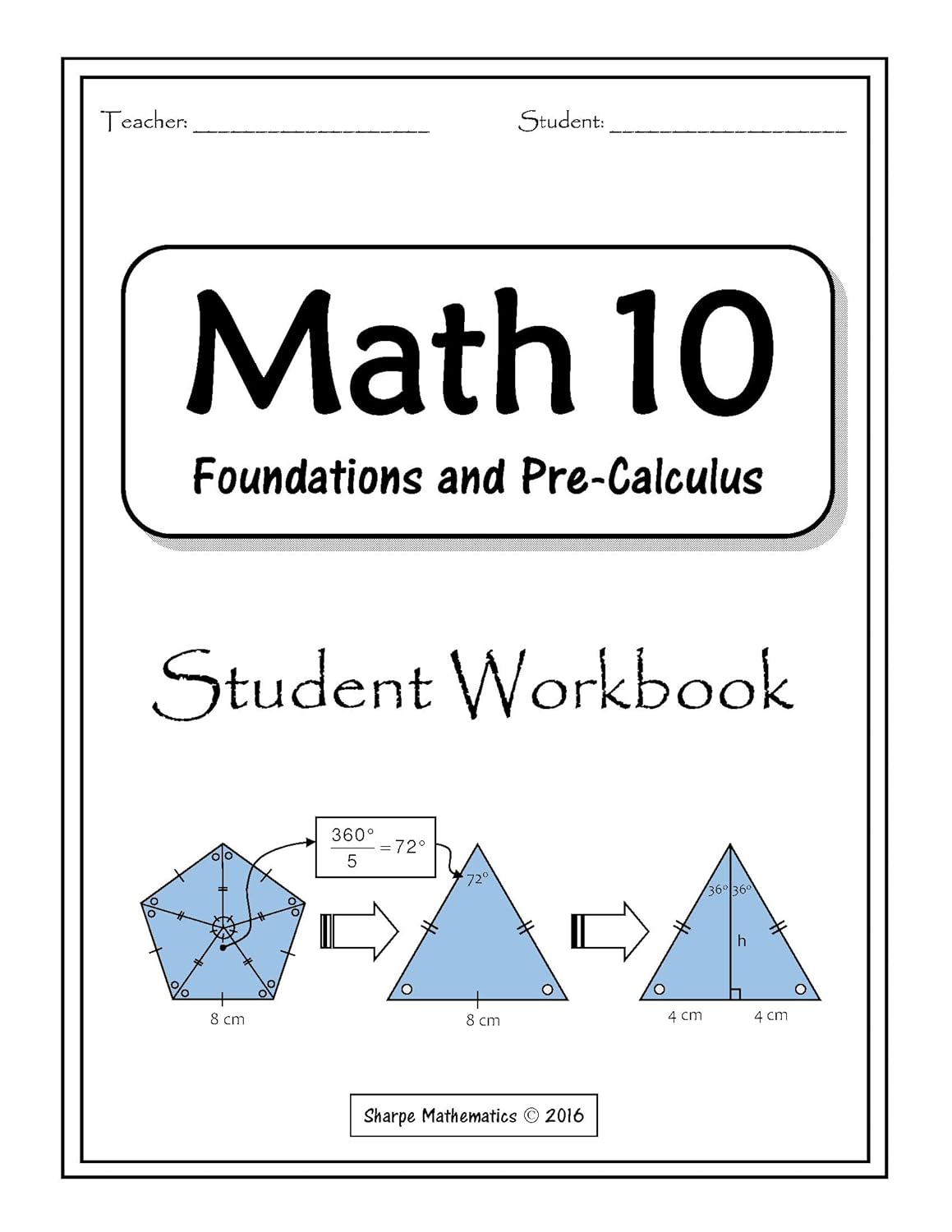 Amazon.com: Math 10 Foundations and Pre-Calculus: Student Workbook ...